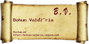 Bohun Valéria névjegykártya